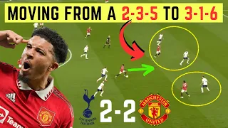 Why this was the KEY to Sancho's Goal... Tottenham 2-2 Man Utd Tactical Analysis 2023