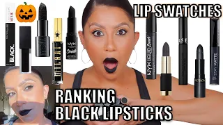 BLACK LIPSTICK LIP SWATCHES IN STUDIO & SUNLIGHT LIGHTING | MagdalineJanet