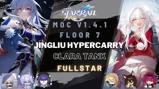 Jingliu Hypercarry + Clara Tank HSR MoC v1.4.1 Floor 7 Honkai Star Rail Memory of Chaos Kafka Sub DD