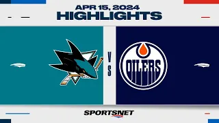 NHL Highlights | Sharks vs. Oilers - April 15, 2024