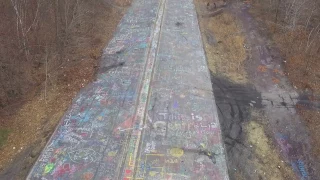 Drone flight over Centralia's "Graffiti Highway"