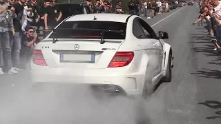 Cars & Coffee Italy 2017 - Cars & Supercars Accelerations, Burnouts & Sounds!