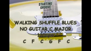 BACKING TRACK WALKING SHUFFLE BLUES NO GUITAR C Major 120bpm