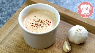 KNOBLAUCHSOßE | SAUCE | KNOBLAUCH DIP selber machen - Rezept passt zu Burger, Pizza - CUISINI