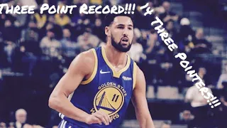 Klay Thompson Sets New In Game Three Point Record!!! 14 Threes!!!