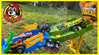 NEW 2022 Hot Wheels Monster Trucks WRECKIN RACEWAY PLAYSET UNBOXING & EPIC RACING TOURNAMENT!