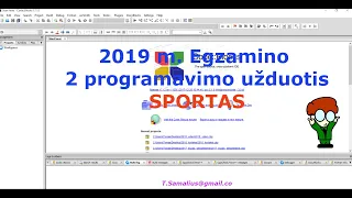 IT VBE 2019. 2019 m. IT egzamino 2 programavimo užduotis SPORTAS.