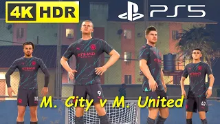 Manchester City v Manchester United 4v4, Lagos, Volta EA Sports FC 24 Gameplay PS5 UHD 4K 60FPS HDR