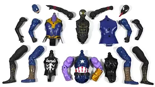 Merakit Mainan Black Spider-Man vs Thanos vs Venom miles Morales vs Captain America Avengers toys