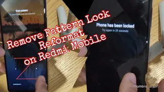 How to remove pattern/pin/password lock in redmi mobile.