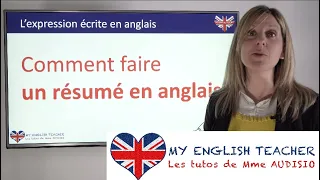 Méthodologie B2 - Comment faire un RESUME en anglais ?