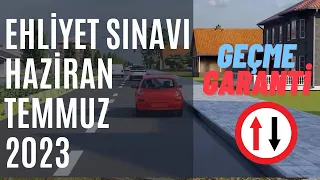 EHLİYET SINAV SORULARI 2023,  HAZİRAN TEMMUZ EHLİYET SINAV SORULARI