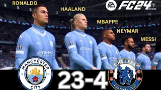 WHAT HAPPEN IF MESSI, RONALDO, MBAPPE, NEYMAR, PLAY TOGETHER ON MANCHESTER CITY VS CHELSEA