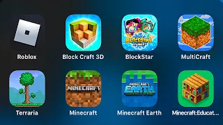 Роблокс,Block Craft 3d,Block Star,Multi Craft,Terraria,Minecraft,Minecraft Earth,Minecraft Education