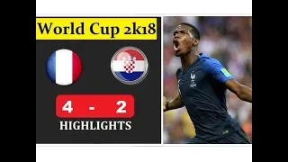 Crotia vs France 2-4  World Cup Final Goals and Highlights 15/07/2018