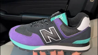 New Balance 574 Rugged Black Prism Purple shoes