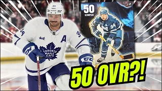 USING A 50 OVERALL IN HUT? (50 OVR Auston Matthews Gameplay and Ultimate Pack Opening)