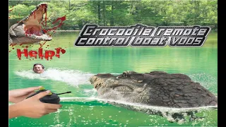 Flytec V002 RC Simulation Crocodile Head Electric Remote Control Boat Animal Decoration Fun