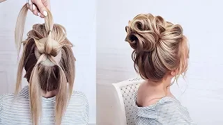 Beautiful hairstyles step by step.Wedding hairstyle.Bundle on knots