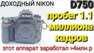 фотоаппарат для дохода. Nikon d750 замена затвора на 1.1млн кадров