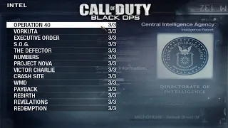 Call of Duty: Black Ops Showcase of Dossiers From All collected Intel