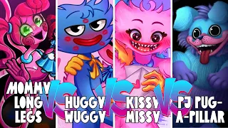 Mommy Long Legs Vs Huggy Wuggy Vs Kissy Missy Vs PJ Pug-A-Pillar | Tiles Hop: EDM Rush - Beat Roller