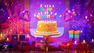 Happy Birthday Song Animation with Birthday Cake and Magical Celebration Effects at 60FPS 4K