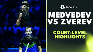 Daniil Medvedev vs Alexander Zverev Court-Level Highlights | Nitto ATP Finals