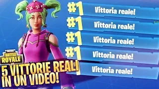 5 VITTORIE REALI in 1 VIDEO con una NUOVA SKIN! Fortnite Battle Royale ITA!