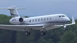 [FullHD] Gulfstream's G650ER N650ER landing at Geneva/GVA/LSGG