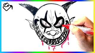 Comment dessiner un VISAGE qui fait peur DESSIN monstre HALLOWEEN