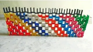 Satisfying Double Used Domino Wall Effect #shorts#short#hevesh5#domino#dominoes#trick#trending#new