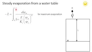 Steady evaporation from a water table