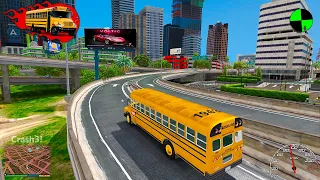 GTA 5 Crazy School Bus Crashes Ep.14