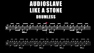 Audioslave - Like a Stone - drumless (with scrolling drum sheet)