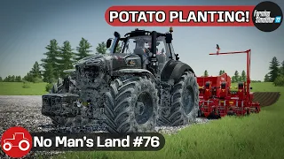 Planting Potatoes, Creating A New Field & Making Silage Bales - No Man's Land #76 FS22 Timelapse