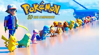 Amazing Pokemons 3D Size Comparison