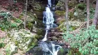 Drone footage of Buttermilk waterfalls, New Jersey made Backwards. DJI Phantom 3 in 2k