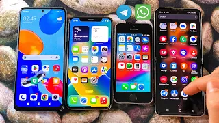 Xiaomi RN 11 vs iPhone X vs Samsung Z Flip vs iPhone 5s Telegram & WhatsApp Inciming & Otgoing Call