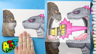 How to Draw Godzilla vs Kong Folding Surprise | Godzilla x Kong: The New Empire