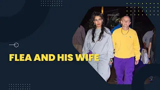 Flea and his Wife leaving the lakers game