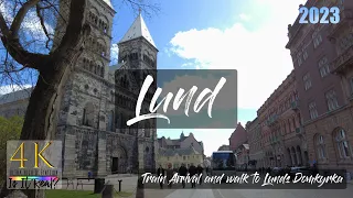 Lund, Sweden | Arriving At Train Station & Walking to Lund Domkyrka | Lund | 4K | April | 2023