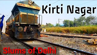 Slums of Delhi | Goods Train Departing from Slum Area | Indian railways