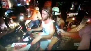 Drunk guy on scooter in Bali