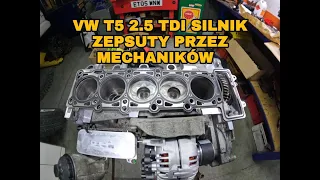 VW T5 2.5 TDI R5 SILNIK ZEPSUTY PRZEZ MECHANIKÓW