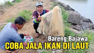 Jala Ikan di Pinggir Laut Sekali Tebar Dapat Banyak‼️ Bareng Bajawa & Team