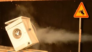 Washing Machine Destruction with big Air Cannon (Slow Motion)