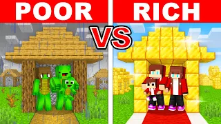 MIKEY vs JJ Family: RICH Village vs POOR Village Build Challenge in Minecraft