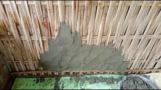 Bamboo wall plaster Assam type house.video share #subscribe #like #comment