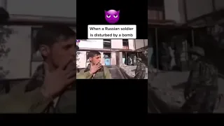 When a Russian soldier is disturbed by a bomb 😂